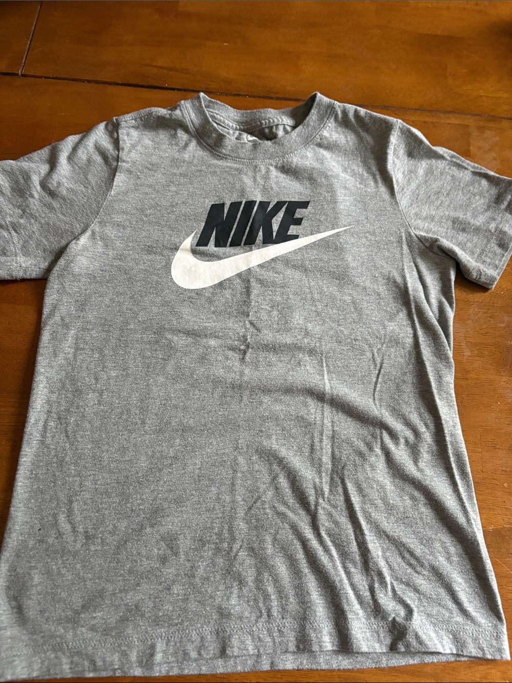 Nike Youth Heather Gray Logo Short Sleeve Tee